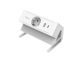 Pikendusjuhe  laadimisjaam lauale FELLOWES Desk 1-pesa, 1 x USB-A ja 1 x USB-C valge