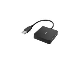 Hama USB Hub, 4 liidest, USB 2.0, must - USB jagaja