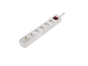 Extension cord with switch HAMA 6-piece 1.4m white