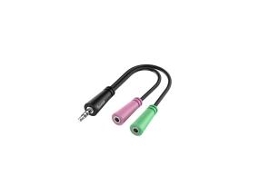 HAMA Audio Adapter, 4-pin, 3,5mm pistik - 2x 3,5mm pesa - Kaabel