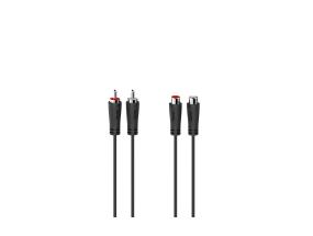 Hama Audio Extension Cable, 2 RCA pistikut - 2 RCA pesa, 3 m, must - Kaabel