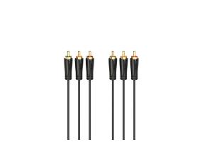 Hama Audio/Video Cable, 3 RCA - 3 RCA, kullatud, 1.5 m, must - Kaabel