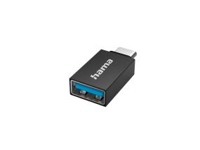 Hama USB adapter, USB-C pistik, USB-A pesa, must - Adapter