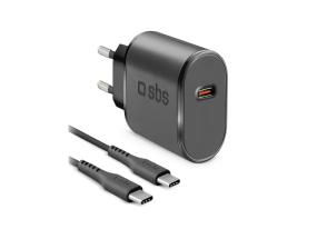 SBS Wall Charger Kit, USB-C, 15 W, must - Vooluadapter