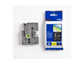 Lint valge kiri mustal taustal 8m x 9mm, Brother