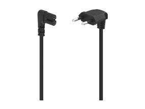 Hama Power Cord, 2-pin 90°, 1,5 m, must - Voolukaabel
