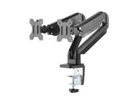 Deltaco Dual Gas Spring, 17"-32", 8 kg, 2 monitori, must - Monitori lauakinnitus