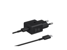 Samsung, USB-C, 25 W, must - Vooluadapter ja USB-C kaabel