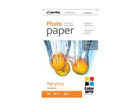 ColorWay High Glossy Photo Paper, 50 lehte, A4, 200 g/m² - Fotopaber