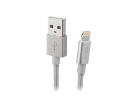 SBS Silver Metal Braided, USB-A - Lightning, hõbe - Kaabel