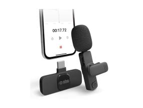 SBS Wireless Microphone, USB-C, must - Juhtmevaba mikrofon