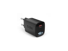 SBS LCD Wall Charger, USB-C, LCD, 45 W, must - Laadija