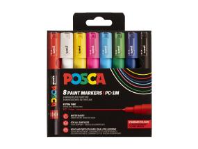 Värvimarker UNI Posca PC-1M 0,7mm 8 värvi komplekt