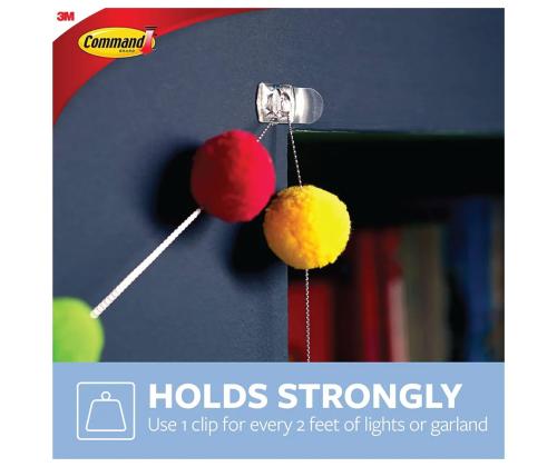 Kinnituskonksud 3M COMMAND 17026CLR 20tk pakis läbipaistvad