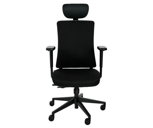 Kontoritool SUN-FLEX EB 250605 peatoega, regul. käetoed/kangas Onyx Black+must alum. jalarist