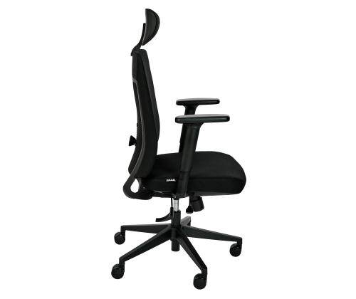 Kontoritool SUN-FLEX EB 250605 peatoega, regul. käetoed/kangas Onyx Black+must alum. jalarist