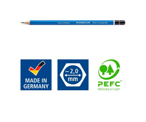 Harilik pliiats STAEDTLER Mars Lumograph B kummita