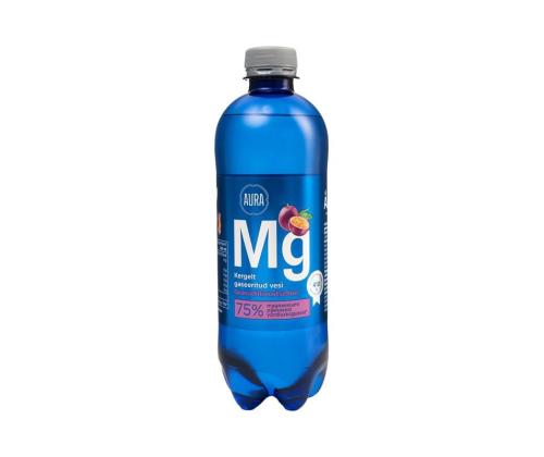 Joogivesi AURA Magneesiumi 0,5L karboniseeritud granadillimaitseline