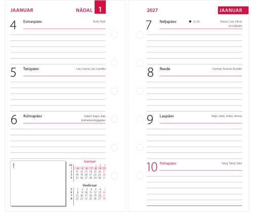 Kalendrisisu Time-master A7 ruudulised lehed (30tk) 00721