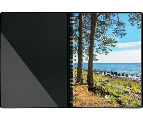 Raamatkalender Nädal A5 UNIVERSAL, spiraalköide, plastkaaned (MUST) 00066/40013