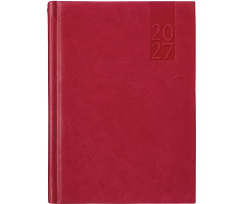 Raamatkalender PÄEV A5, kõvaköide, kunstnahk (TUMEPUNANE) 00034/40024