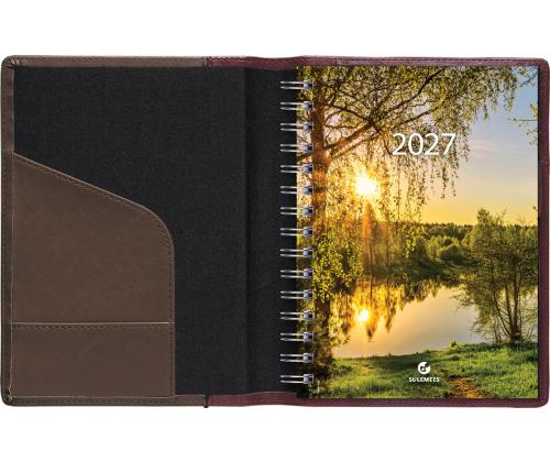Raamatkalender Boss A5 PÄEV, spiraalköide, LUX kaaned (PRUUN) 00041/40034