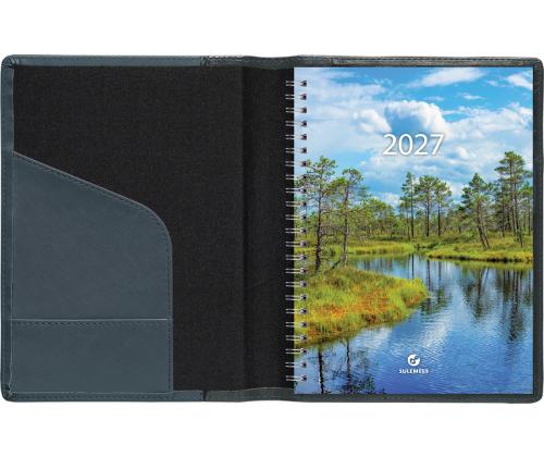 Raamatkalender Boss A5 Nädal horisontaal, spiraalköide, LUX kaaned (SININE) 00042/40056