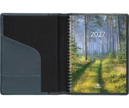 Raamatkalender Boss A5, NÄDAL vertikaal, spiraalköide, LUX kaaned (SININE) 00043/40073