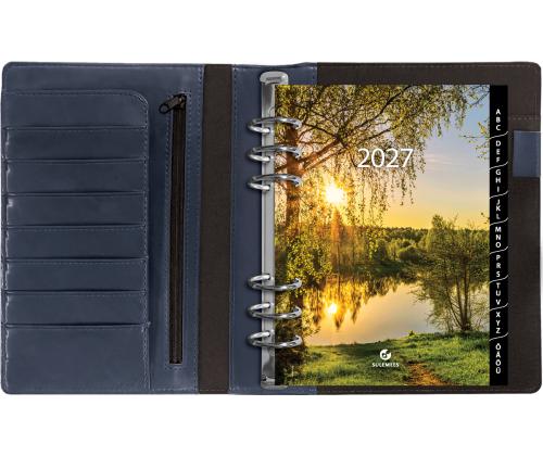 Time-Master kalender Manager A5 (70mm) PÄEV, kunstnahk (TUMESININE) 00701/40158