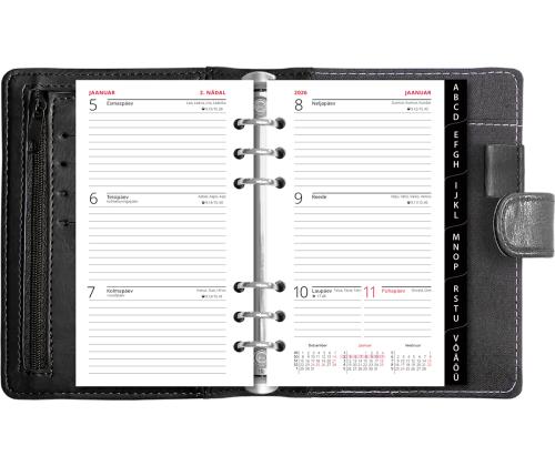 Time-Master kalender Compact A6 NÄDAL, kunstnahk (MUST) 00600/40166