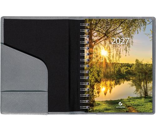 Raamatkalender Boss A5 PÄEV, spiraalköide, SHINE kaaned (HALL) 00084/40170