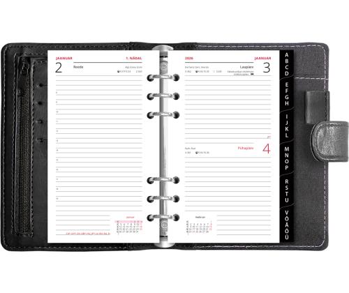 Time-Master kalender Compact A6 PÄEV, kunstnahk (MUST) 00601/40173