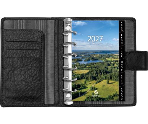 Time-Master kalender A7 NÄDAL, täisnahk (MUST) 00723/40189