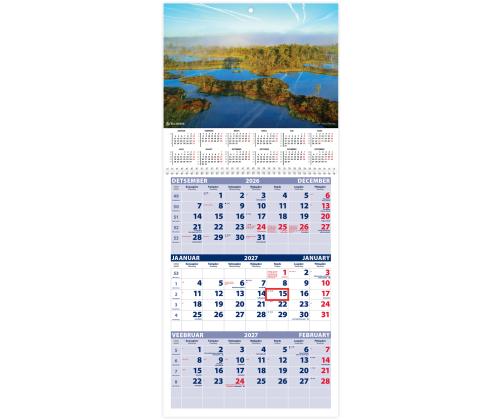 Seinakalender TRIO, avatud mõõt 297x630mm (PILT nr. 3) 00321/40221
