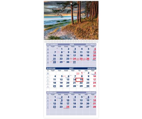 Seinakalender TRIO, avatud mõõt 297x630mm (PILT nr. 13) 00321/40231