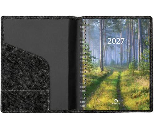 Raamatkalender Boss A5 Nädal vertikaal, spiraalköide, FASHION kaaned (MUST TORA) 00072/40280