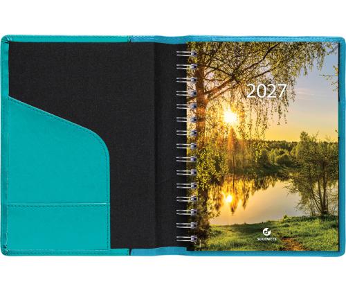 Raamatkalender Boss A5 PÄEV, spiraalköide, LUX kaaned, (TÜRKIIS) 00041/40304