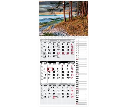 Seinakalender TRIO MEMO , avatud mõõt 297x630mm (PILT nr. 13) 00372/40325