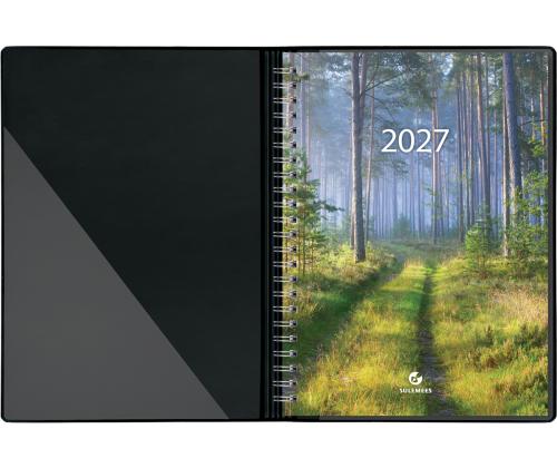 Raamatkalender Boss A5, NÄDAL vertikaal, spiraalköide, plastkaaned (HELESININE) 00039/40341