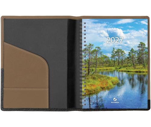 Raamatkalender BOSS A5 Nädal, horisontaal, spiraalköide, FASHION kaaned (MUST/PRUUN) 00071/40382