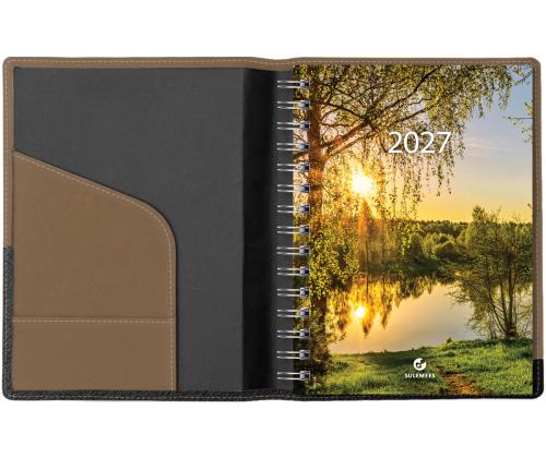 Raamatkalender Boss A5 PÄEV, spiraalköide, FASHION kaaned (MUST/PRUUN) 00070/40384