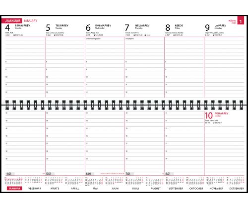 Lauakalender Classic plastkaaned must 00300/40420