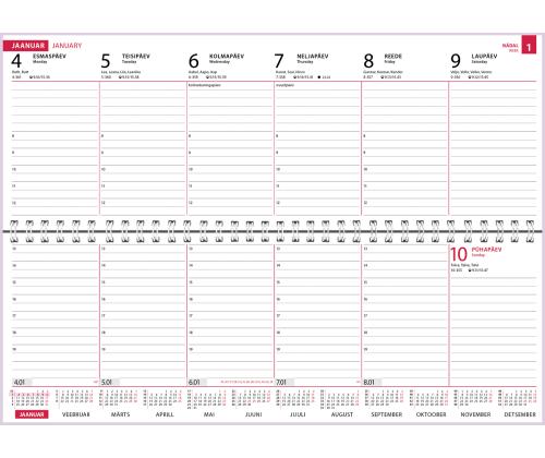 Lauakalender Classic plastkaaned pastelne lilla 00300/40424