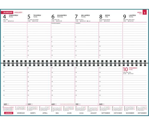 Lauakalender Classic plastkaaned mereroheline 00300/40425
