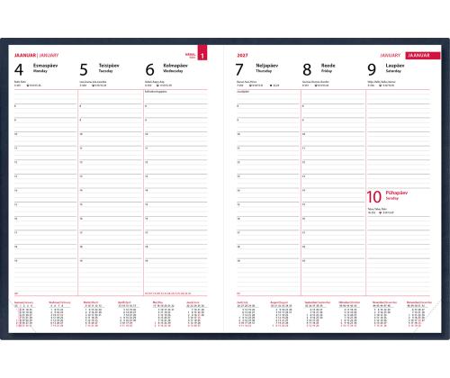 Raamatkalender NÄDAL A4 vertikaal, kõvaköide (TUMESININE) 00065/40464