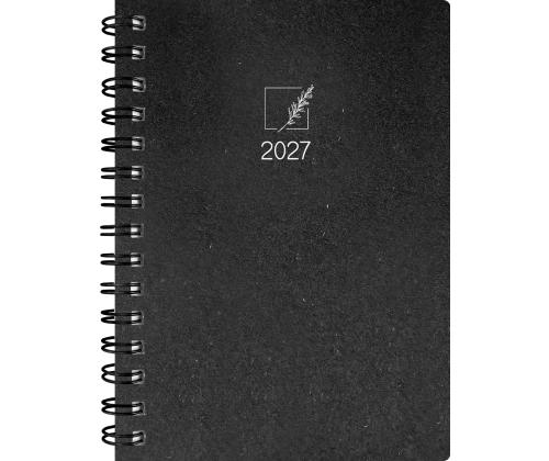 Raamatkalender Nature A5 Päev spiraalköide must eco 40703
