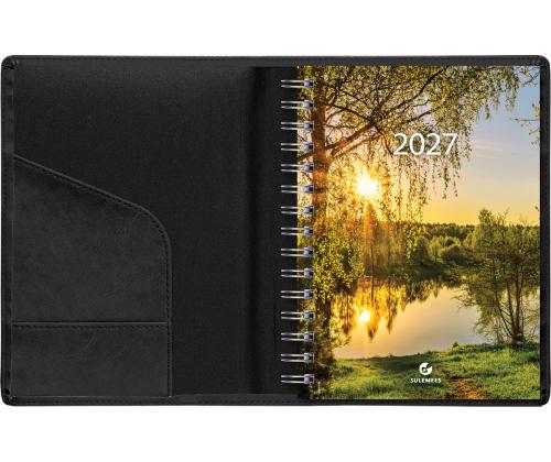 Raamatkalender Boss A5 PÄEV, spiraalköide, Comfort kaaned (MUST) 00037/41089