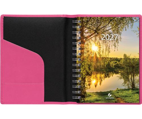 Raamatkalender Boss A5 PÄEV, spiraalköide, Comfort kaaned (ROOSA) 00037/41093