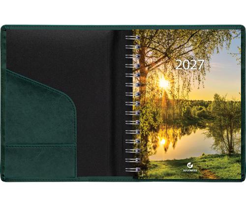 Raamatkalender Boss A5 PÄEV, spiraalköide, Comfort kaaned (TUMEROHELINE) 00037/41131