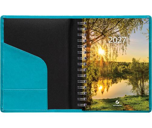 Raamatkalender Boss A5 PÄEV, spiraalköide, Comfort kaaned (TÜRKIIS) 00037/41133